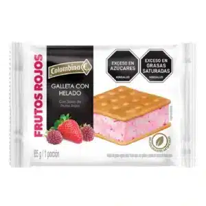 Helado Colombina Galleta con Helado Frutos Rojos